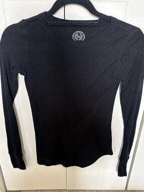 SO black womens thermal long sleeve